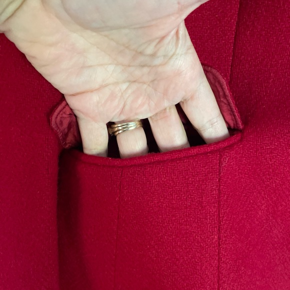 JG Hook Womens Wool Blazer Size 10 Cranberry Red Five Button Coat Jacket Vintage - Picture 13 of 13